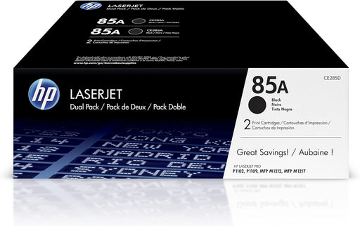 HP 85A (CE285D) Black Original LaserJet Toner Cartridges, 2 Pack