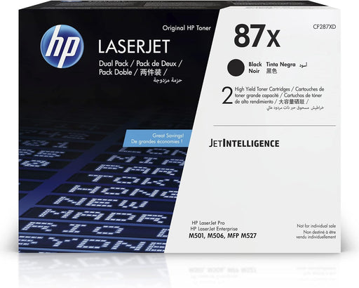 HP 87X (CF287XD) Black Original LaserJet Toner Cartridge, High Yield , 2/Pack