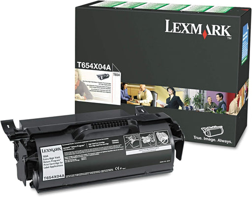 Lexmark Return Program Toner Cartridge, Laser, Extra High Yield, Black, (T654X04A)