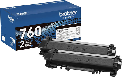 Brother Genuine TN760 2PK High-Yield Black Toner Cartridge