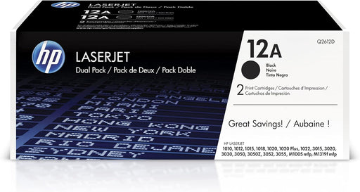 HP 12A (Q2612D) Dual Pack Black Original LaserJet Toner Cartridge