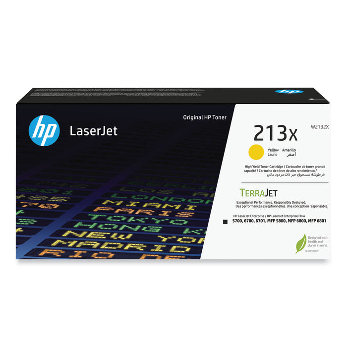 HP 213X High Yield Yellow Original LaserJet Toner Cartridge (W2132X)