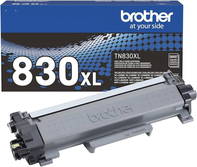 Brother Genuine TN830XL Toner Cartridge - High Yield - Black